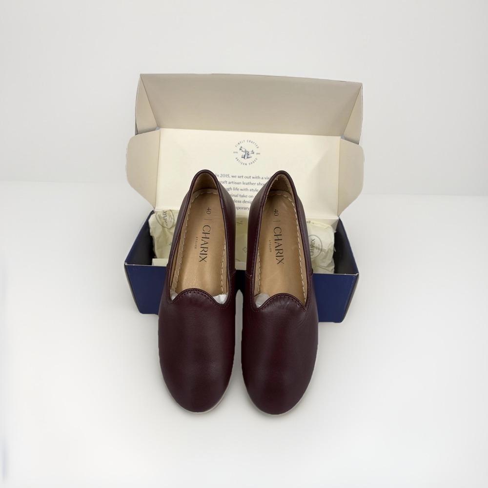 Charix CLASSIC Artisan Bordeaux  Leather Slip On Shoes EU 40 BRAND NEW in BOX